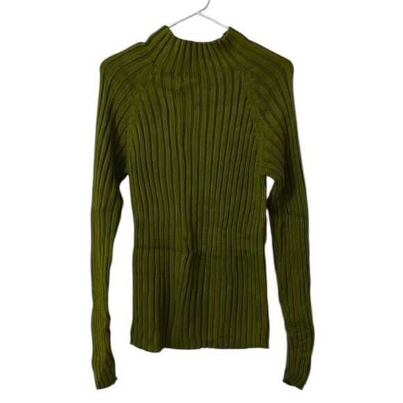 New York & Company Green High-neck Cotton Sweater(Size Large) - Picture 2 of 6